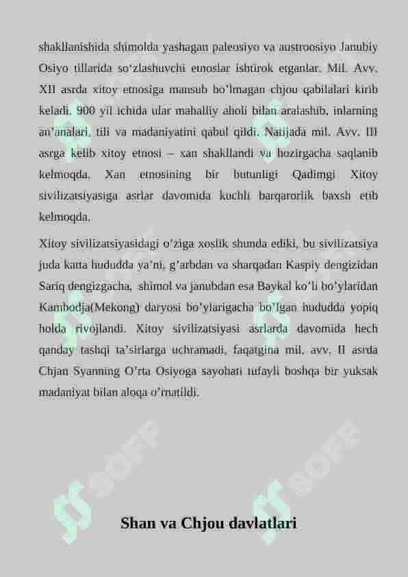 Shan va Chjou davlatlari. Xitoy sivilizatsiyasi 4