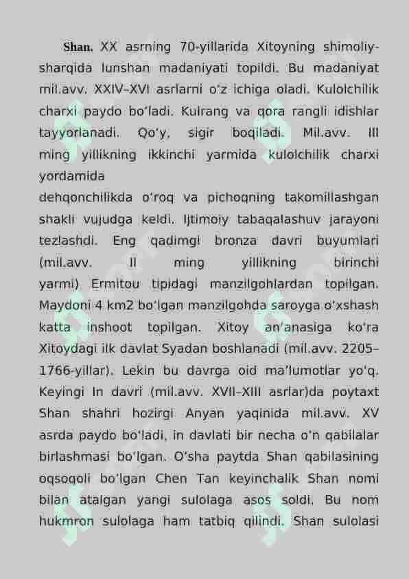 Shan va Chjou davlatlari. Xitoy sivilizatsiyasi 5