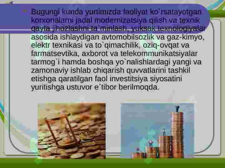 Xorijiy investitsiya huquqiy holatini o'ziga xos xususiyatlari 4