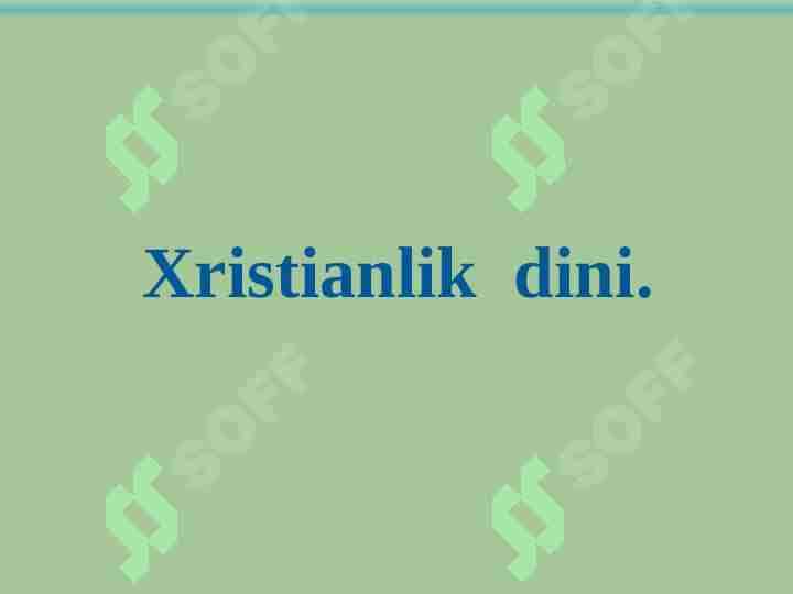 Xristianlik dini