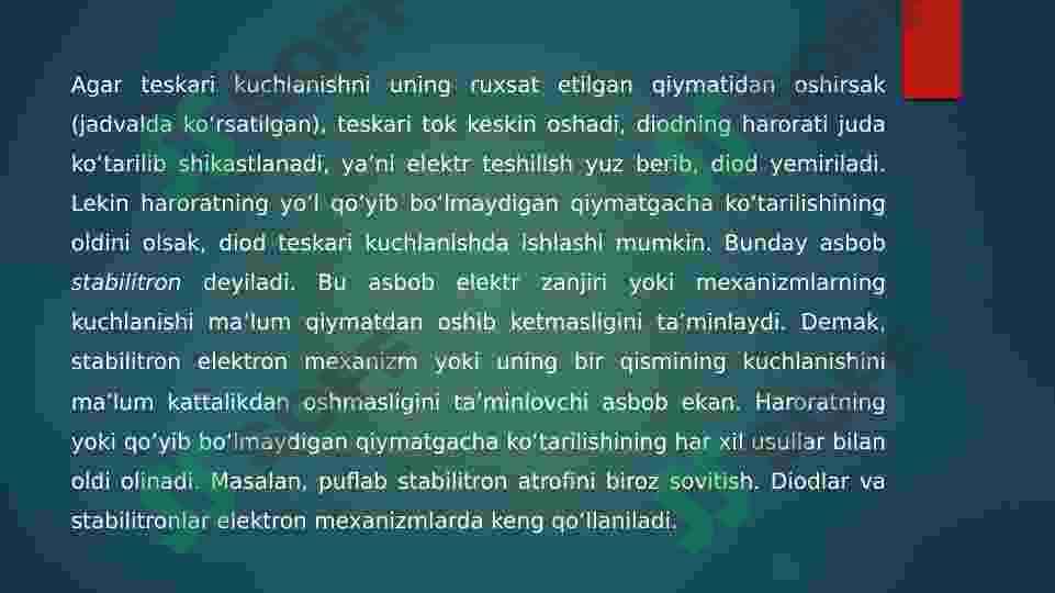 YARIM O‘TKAZGICHLI ASBOBLAR 7