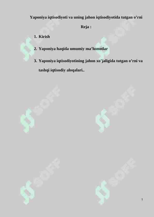 Yaponiya iqtisodiyoti