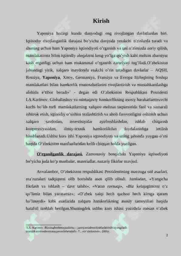 Yaponiya iqtisodiyoti 2