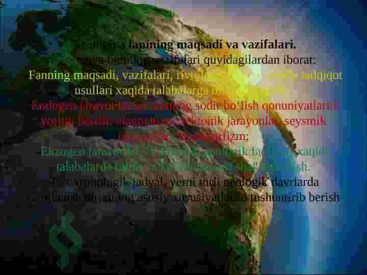 Yerning paydo boʻlishi 3