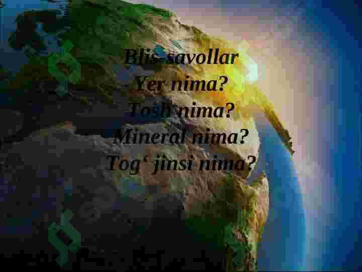 Yerning paydo boʻlishi 6
