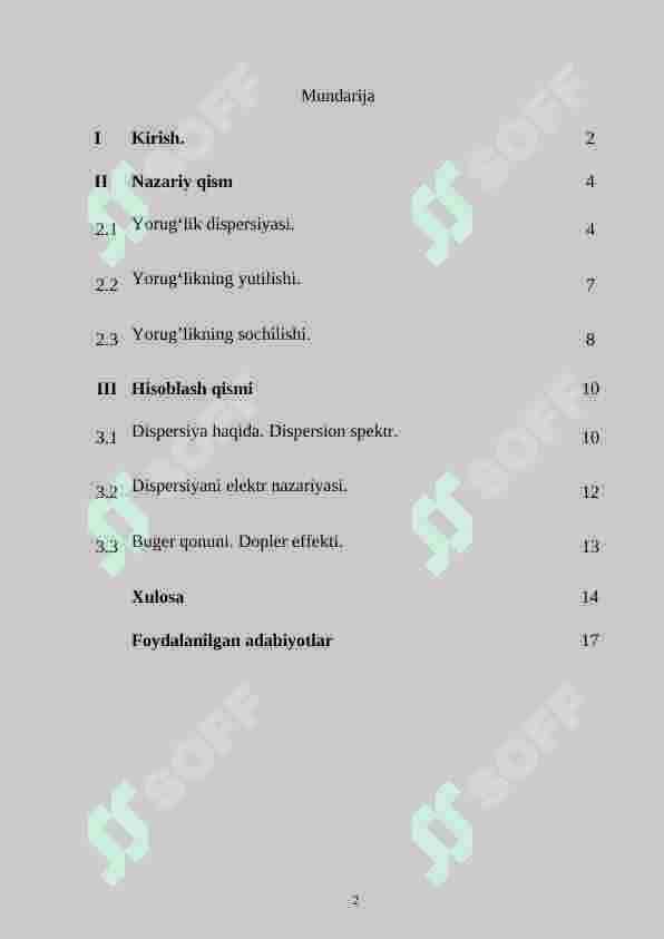 Yorug'lik dispersiyasi 2