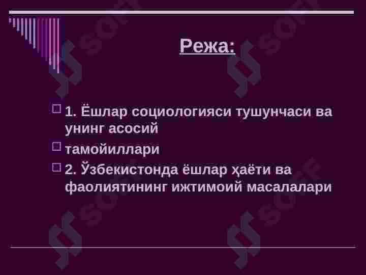 Yoshlar sotsiologiyasi 2