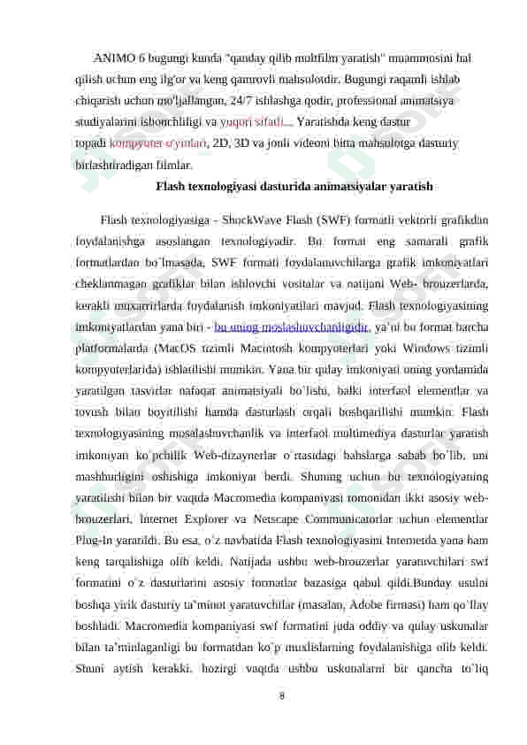 Grafik elementlar yordamida animatsiya yaratish 8