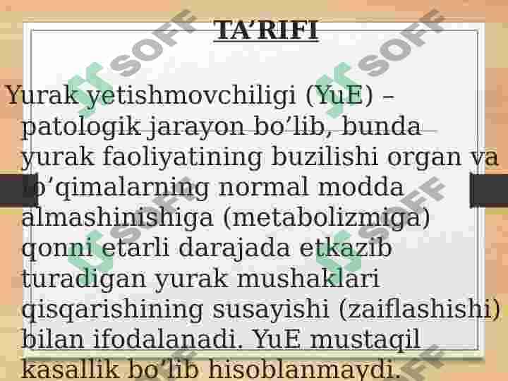 Yurak yetishmovchiligi 2