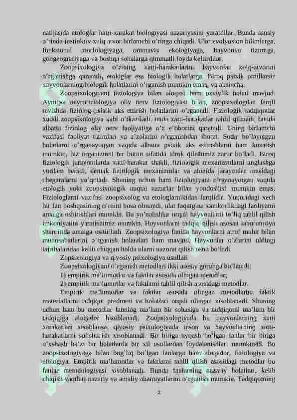 Zoopsixologiya va qiyosiy psixologiyaga kirish 2