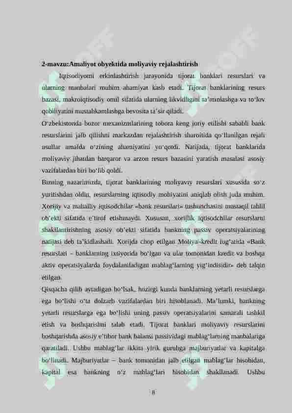 Amaliyot hisoboti Aloqabank. 8