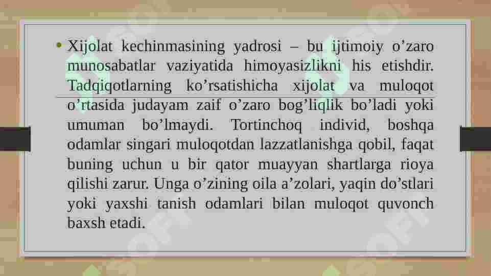 HIJOLAT, UYAT VA AYBDORLIK HISLARI 3