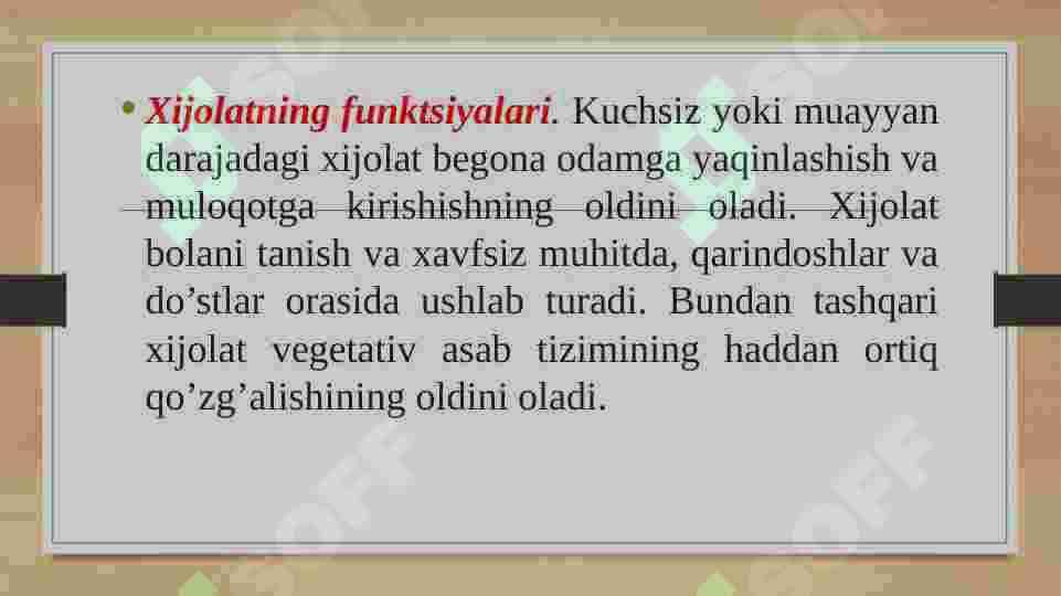 HIJOLAT, UYAT VA AYBDORLIK HISLARI 5