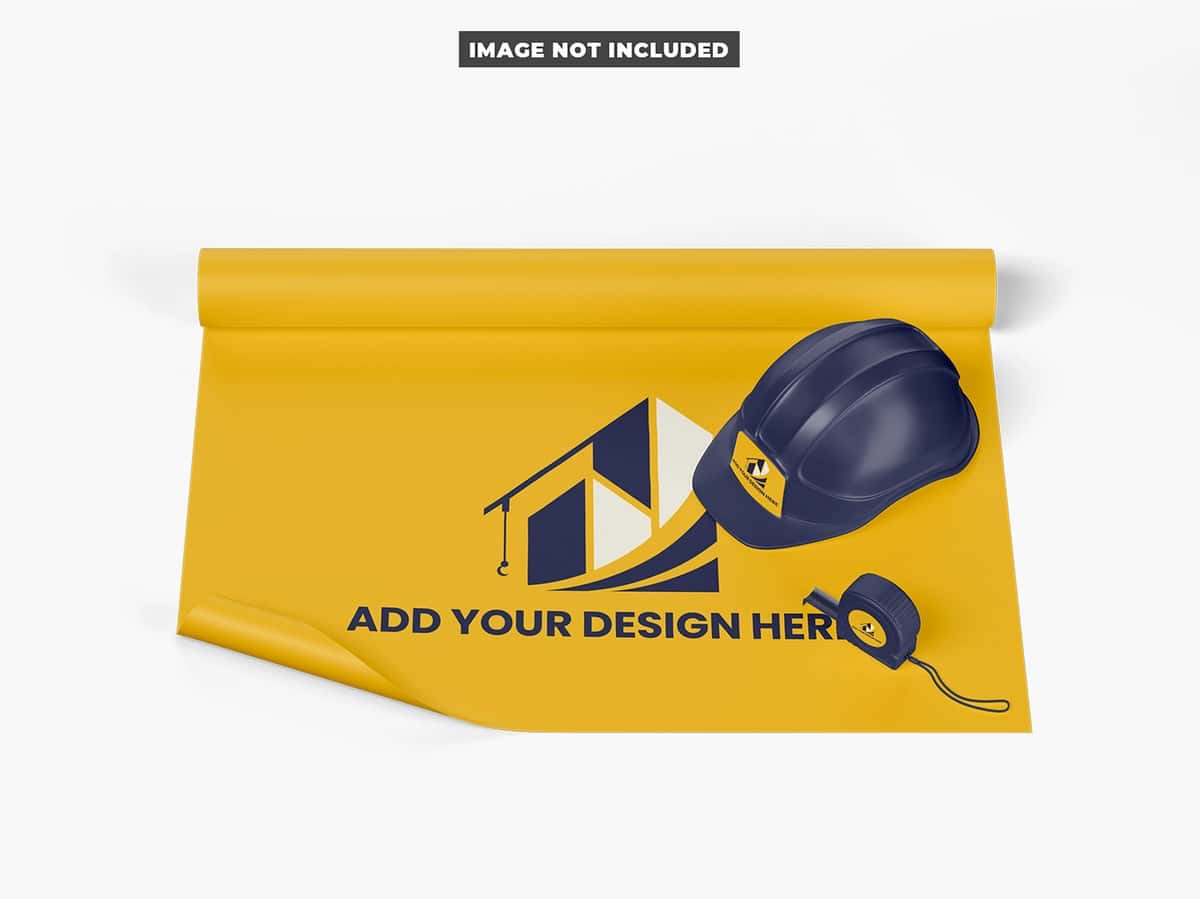 Qurilish dubulg'alarining maketi | Construction helmet blueprints mockup 1