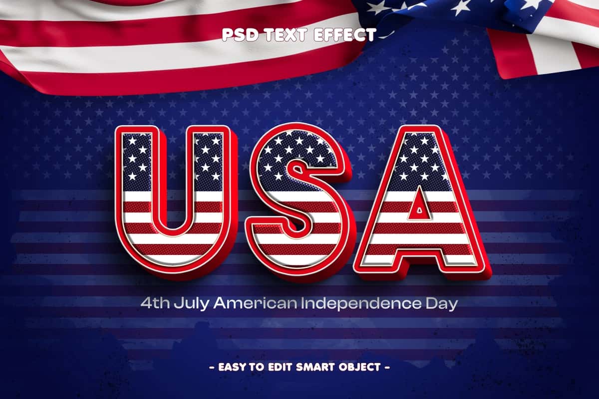AQShda tahrirlanadigan matn effekti | Usa editable text effect 1