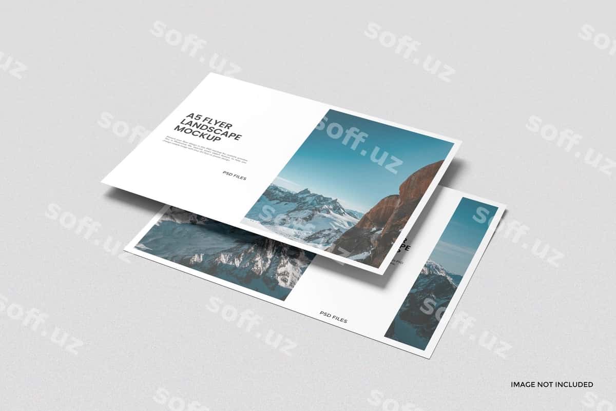 A5 landshtivka flyer mockup | A5 landscape flyer mockup 1