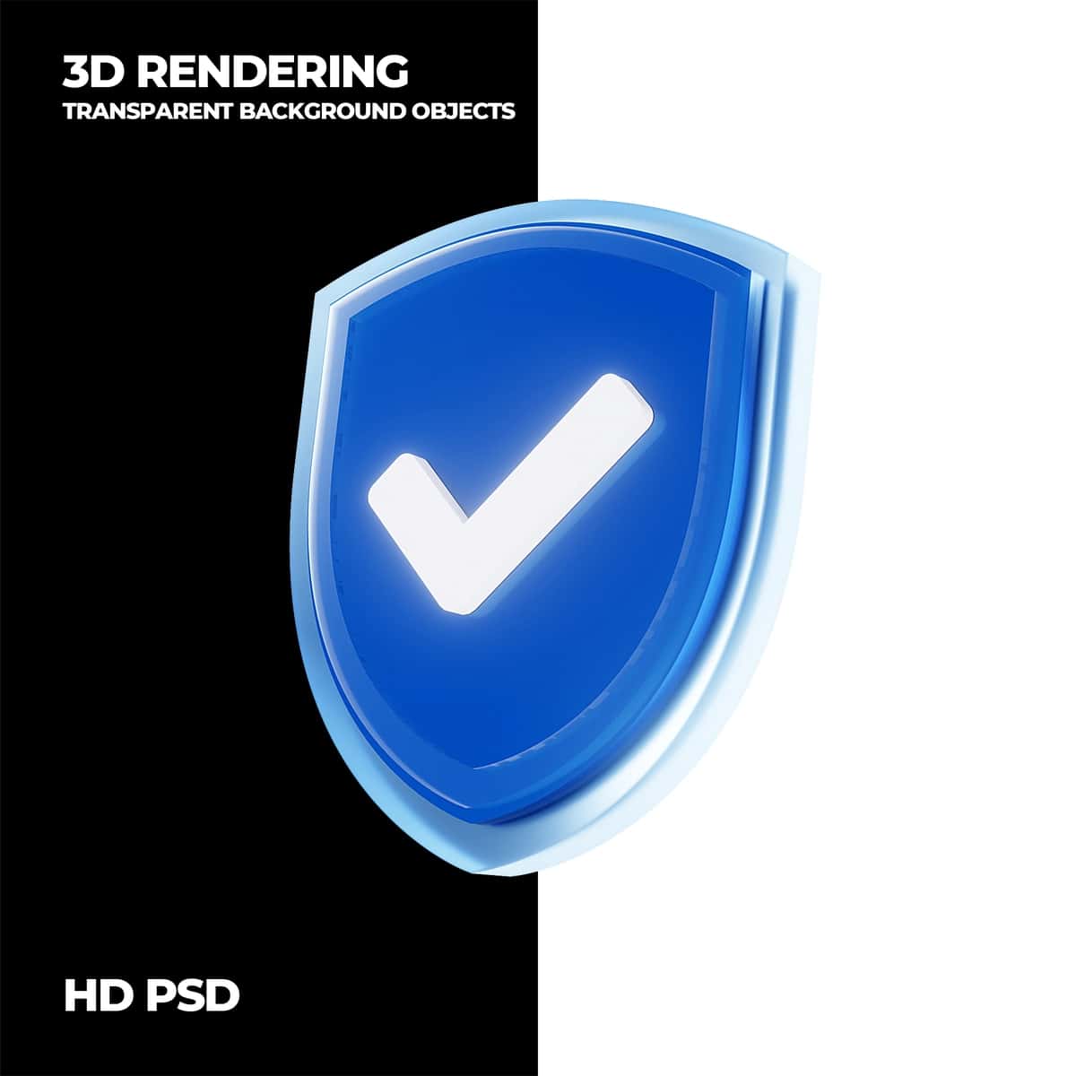 3D render qalqon himoyasi muvaffaqiyati belgisi elementi | 3d render shield protection defense success icon element 1