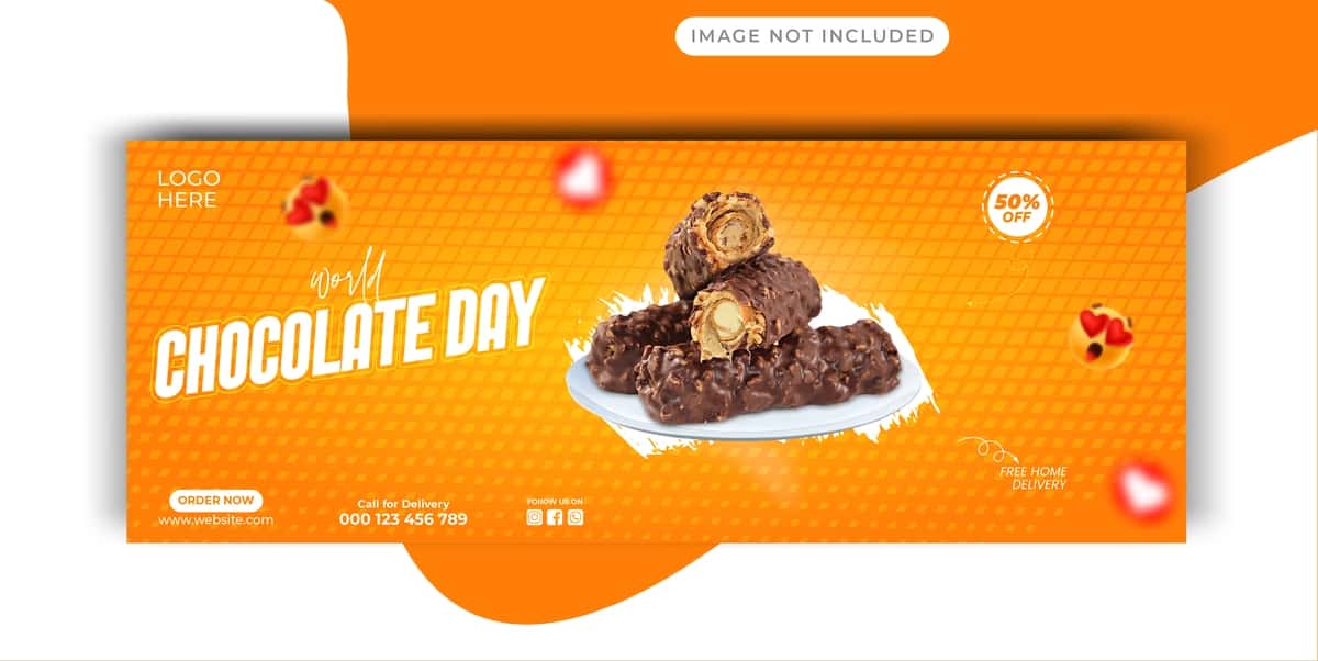 Butunjahon shokolad kuni ijtimoiy media facebook muqovasi banneri afishasi | World chocolate day social media facebook cover banner poster flyer 1
