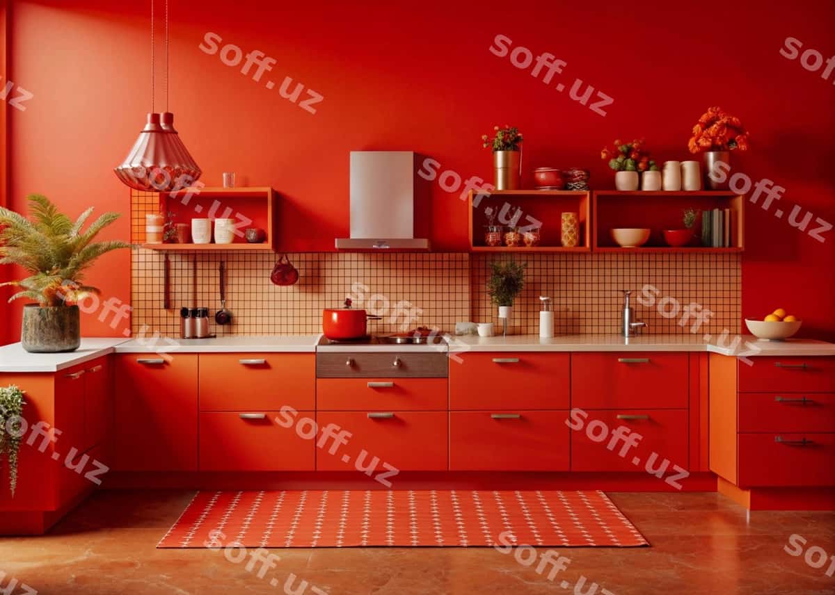 Abstrakt zamonaviy oshxona dizayni joylashuvi | Abstract modern kitchen design layout 1