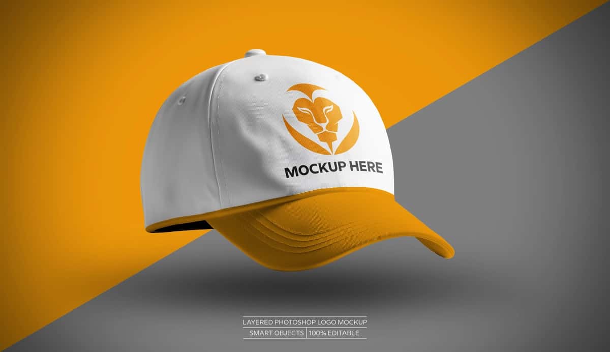 Moslashtiriladigan logotipli beysbol kepkasi maketi | Baseball cap mockup with customizable logo 1
