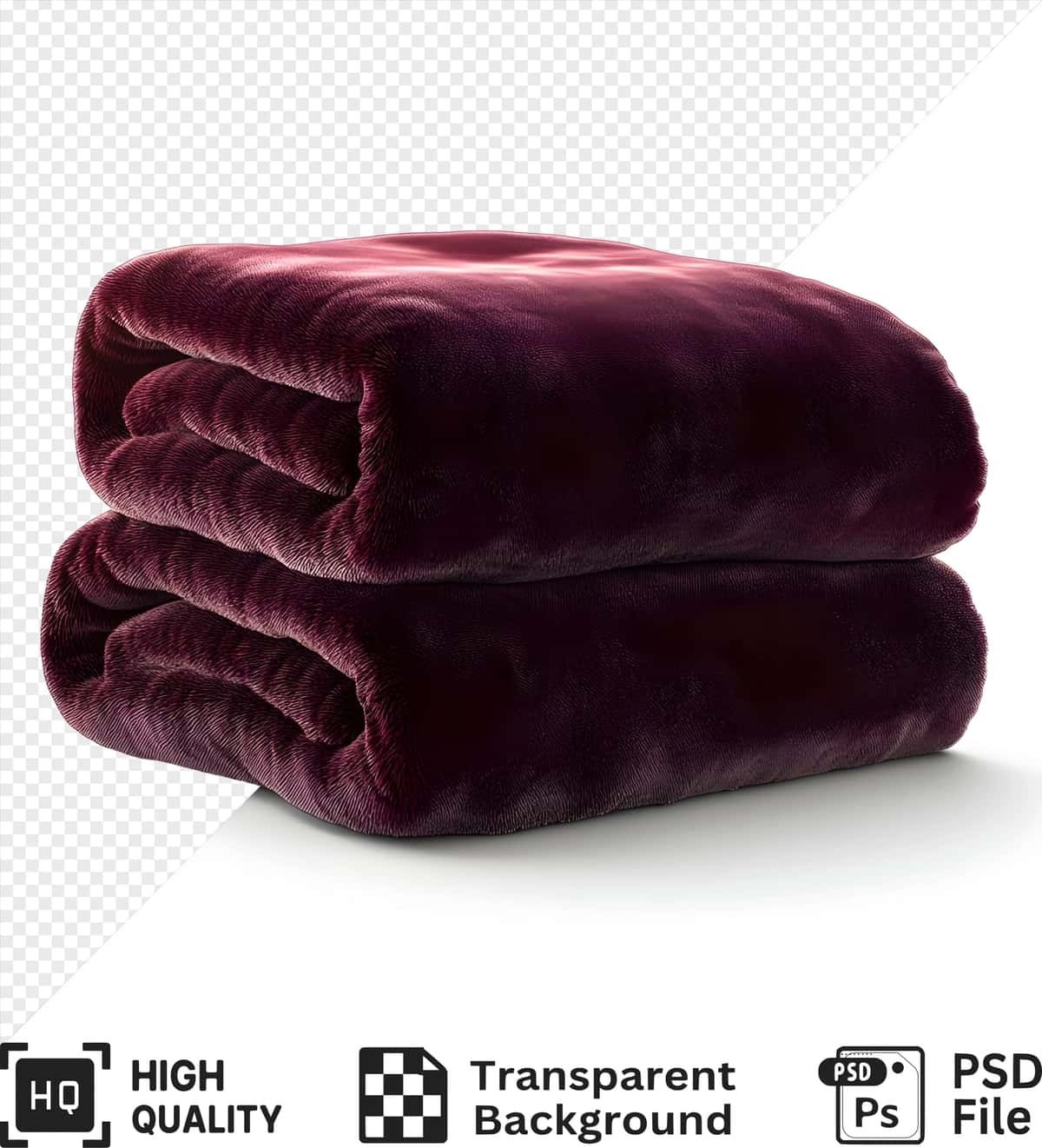 Buklangan qizil adyol izolyatsiya qilingan oq fon shaffof fon | Folded red blanket isolated white background transparent background 1