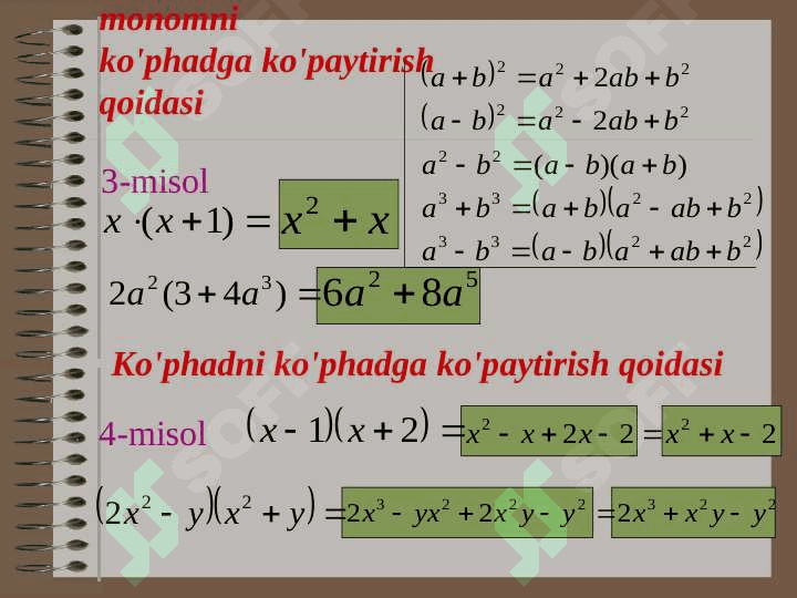 algebraik ifodalar 6