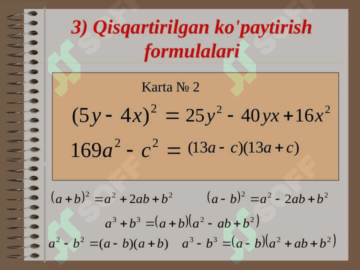 algebraik ifodalar 8