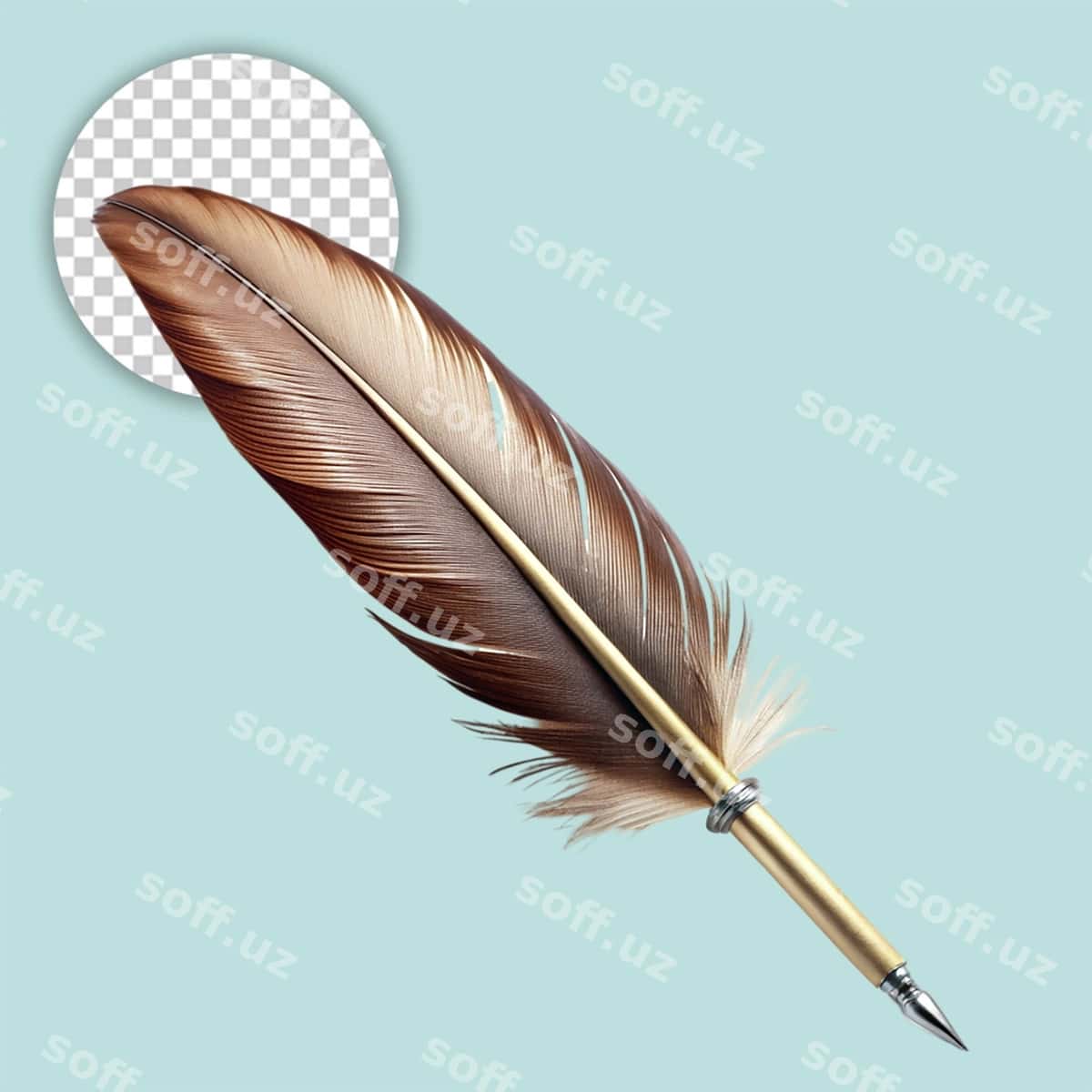 Qadimiy quyiq qalam shaffof fon | Antique quill pen transparent background 1