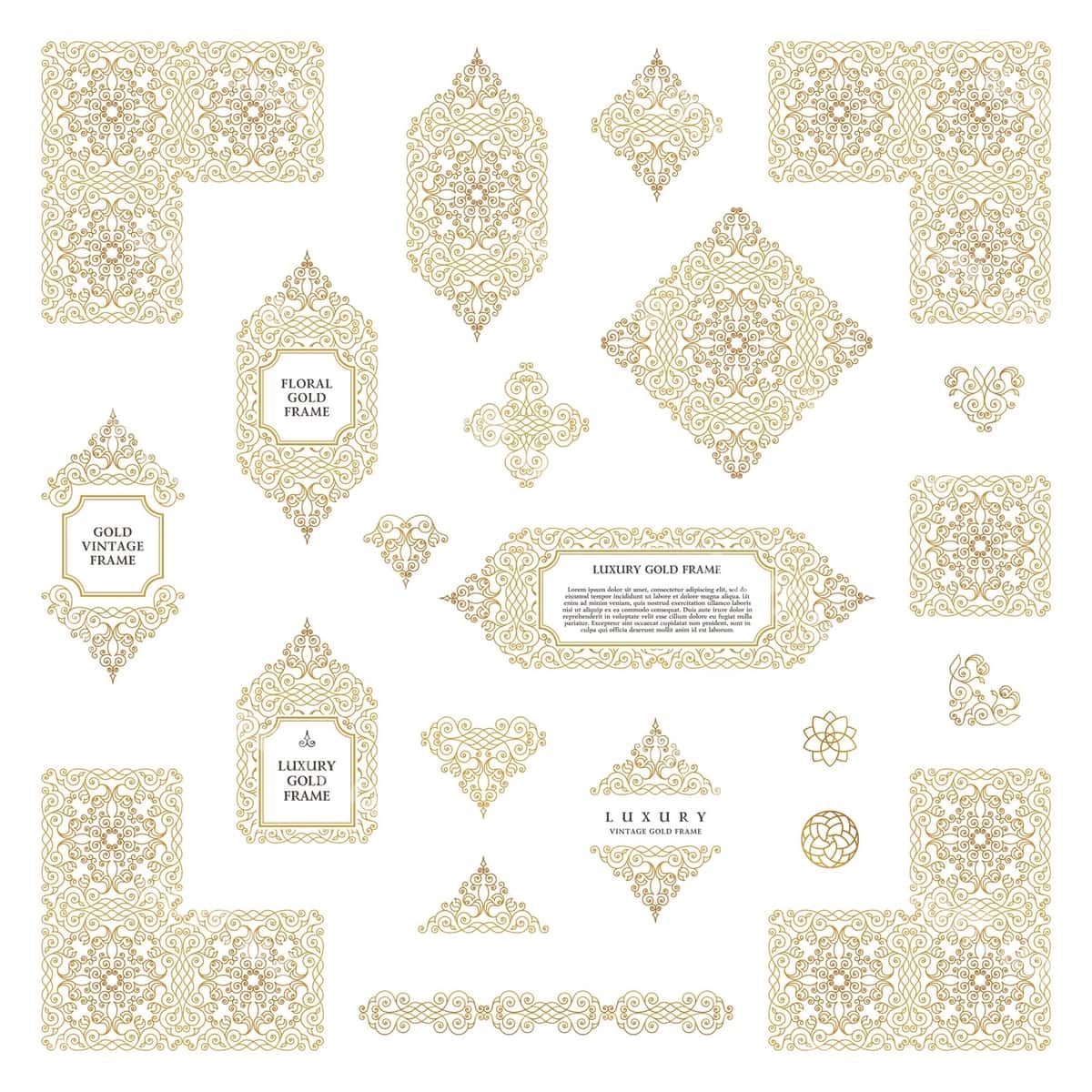 Arabcha ramkalar shablonlari komplekti | Arabic set frames templates 1