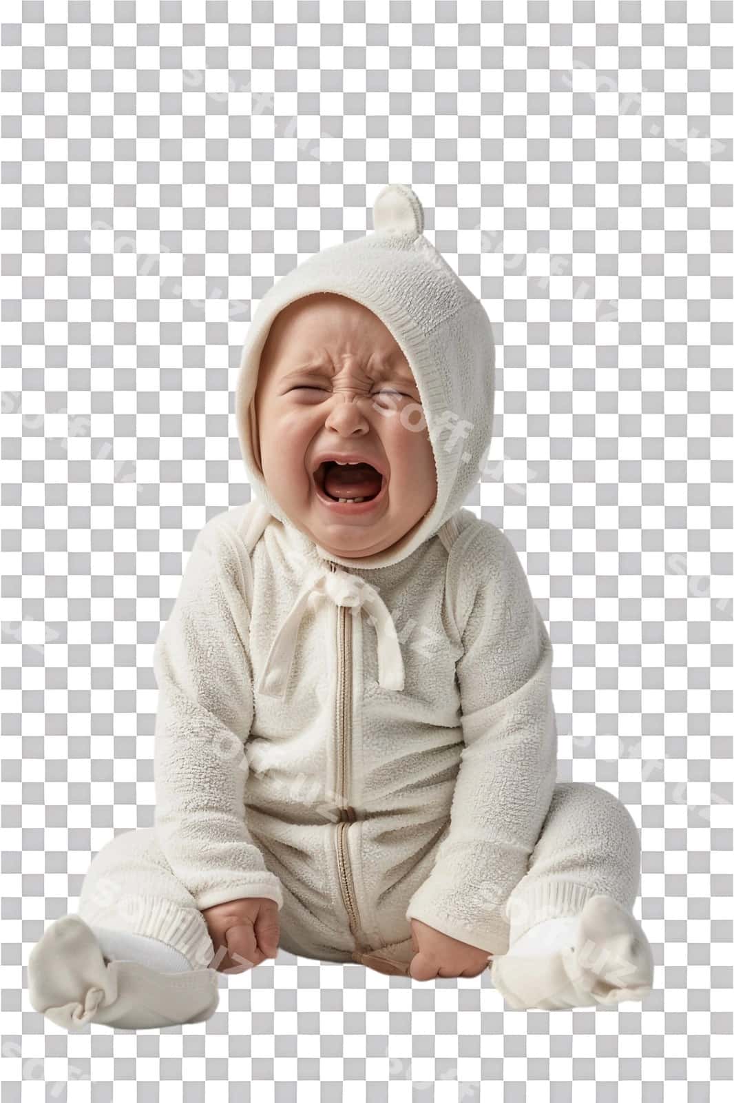 Yolg'iz bolani qirqayotgan shaffof orqa fon | Baby crying alone transparent background 1