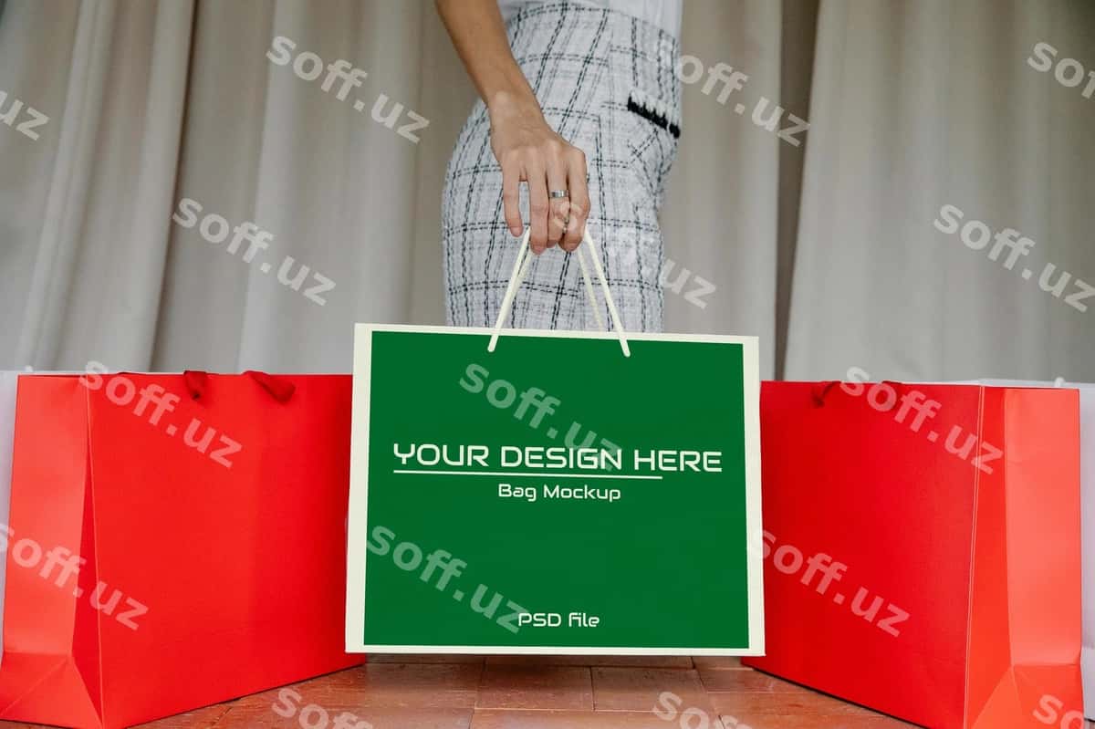 Sumka mockup dizayn shabloni | Bag mockup design template 1