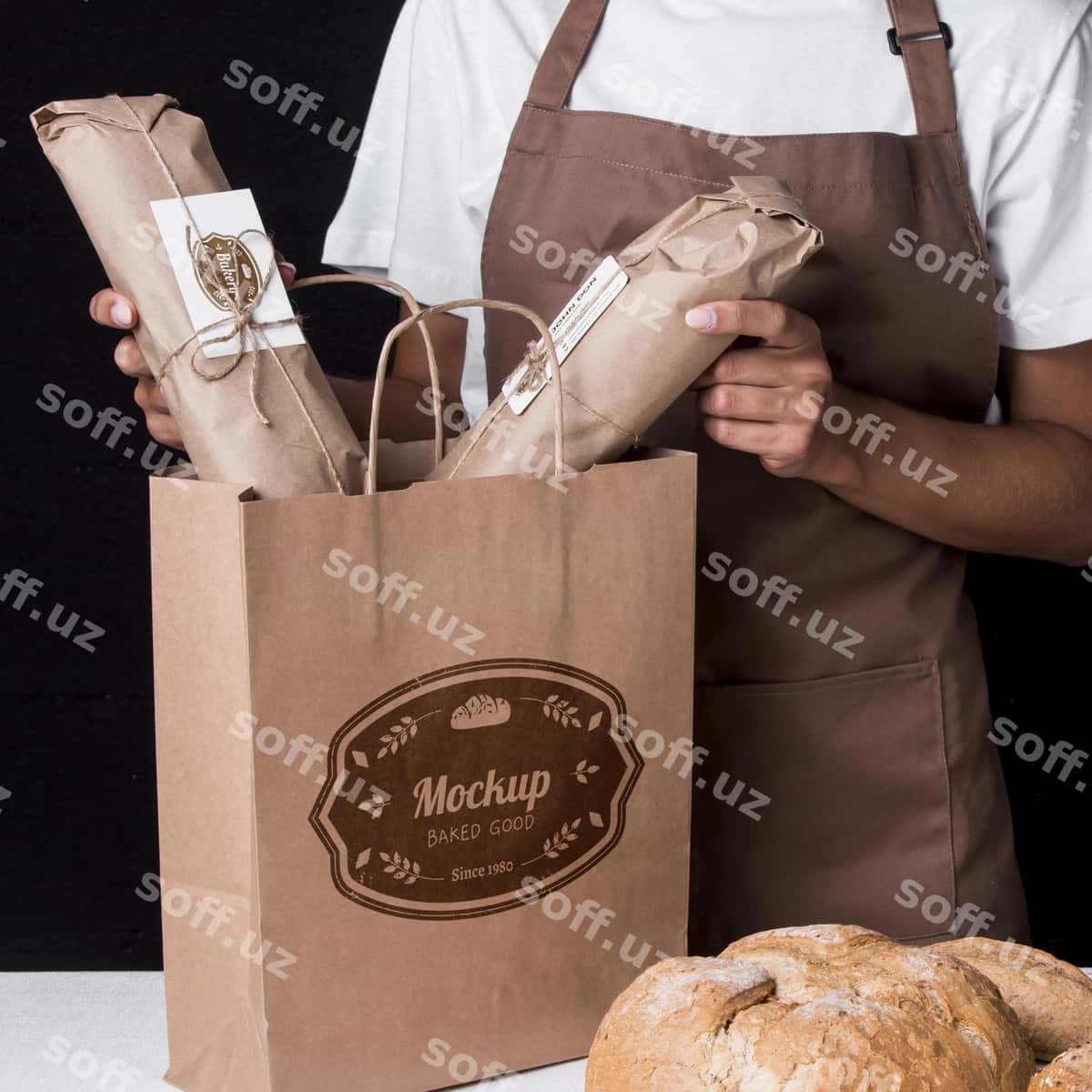 Pechenye mahsulotlari kontseptsiyasi va namuna | Bakery goods concept with mock up 1