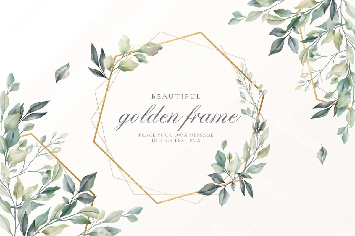 Chiroyli gulli karta oltin ramkali | Beautiful floral card with golden frame 1