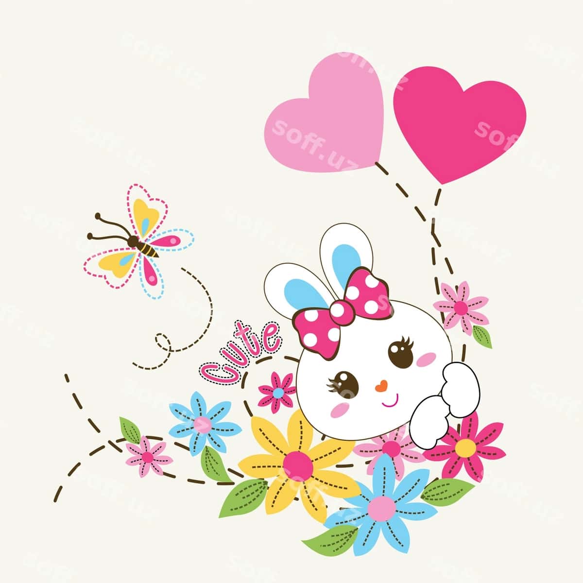 Go'zal tulki qiz vector illustratsiyasi | Beautiful rabbit girl vector illustration 1