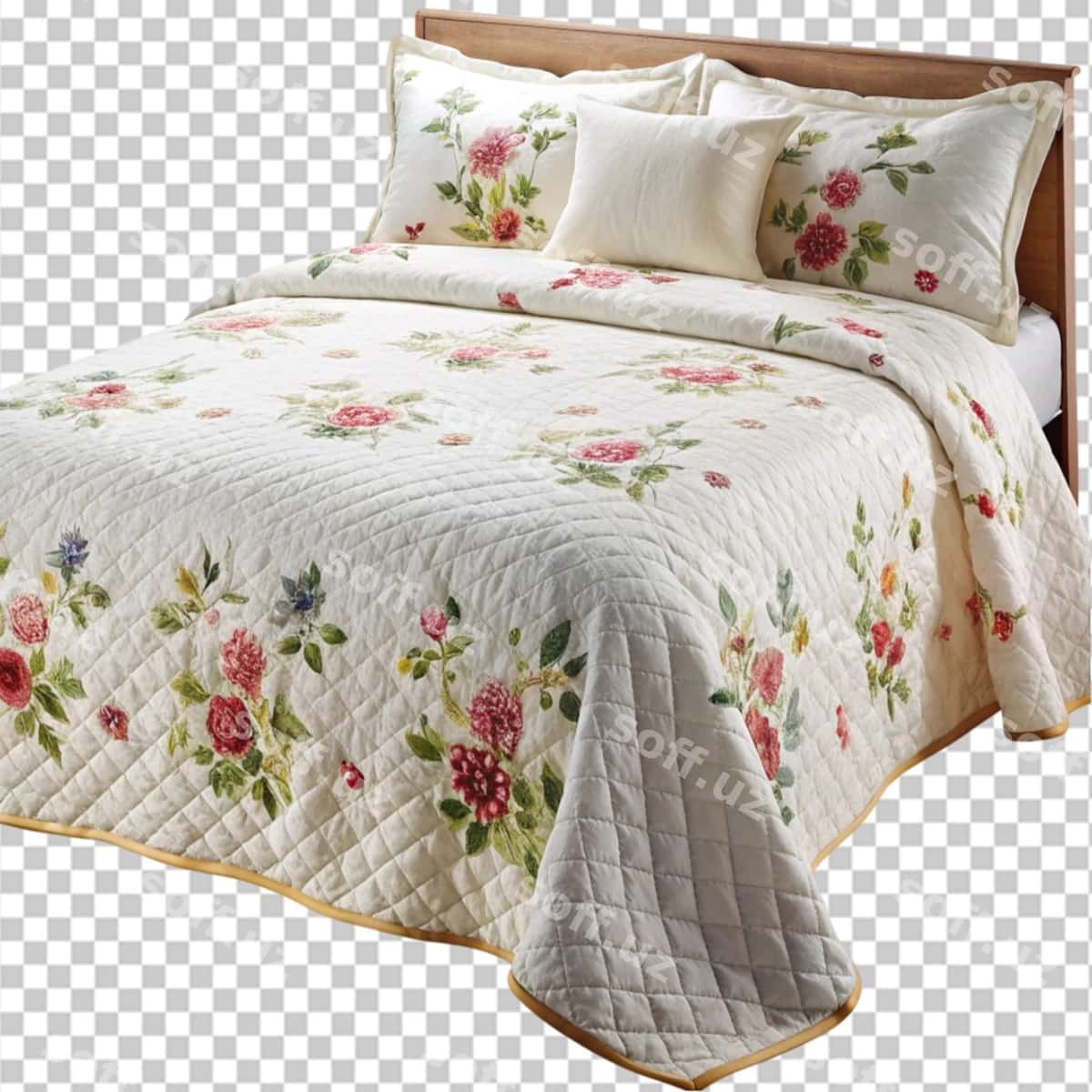 Yotoq ipidi dizayni shaffof fonda | Bed sheet design transparent background 1