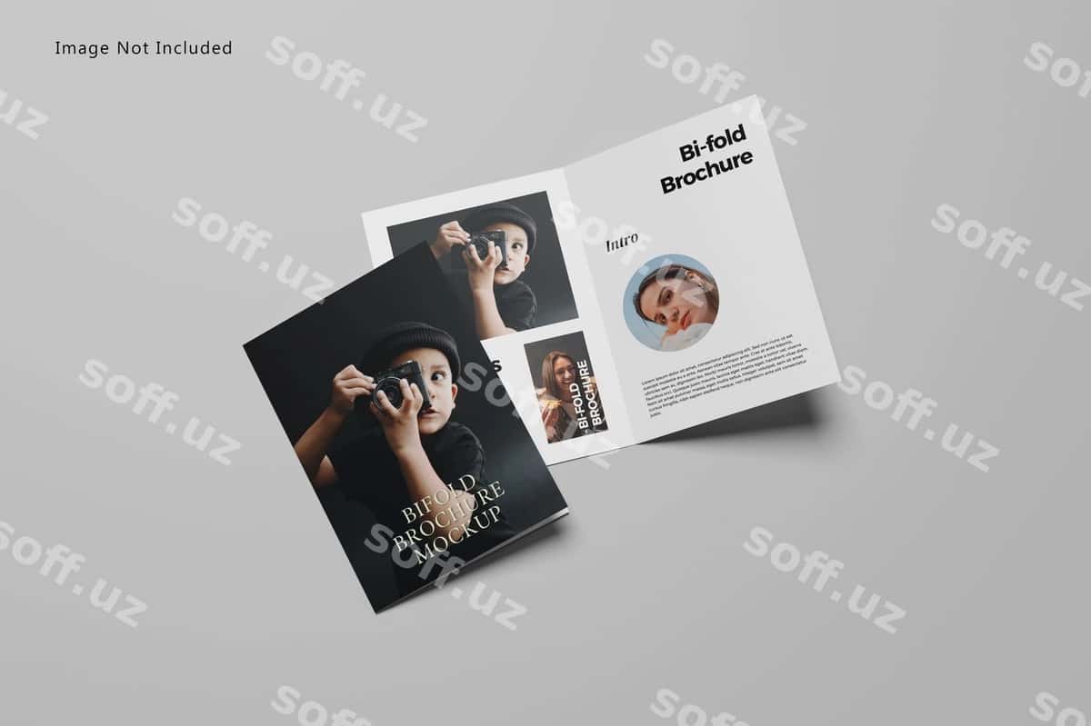 Ikki varaqli broshyur namunasi | Bifold brochure mockup 1