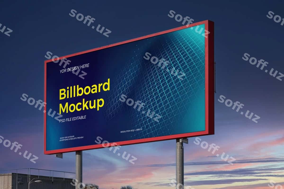 Tashqi billboard namunasi | Billboard mockup display outdoor 1