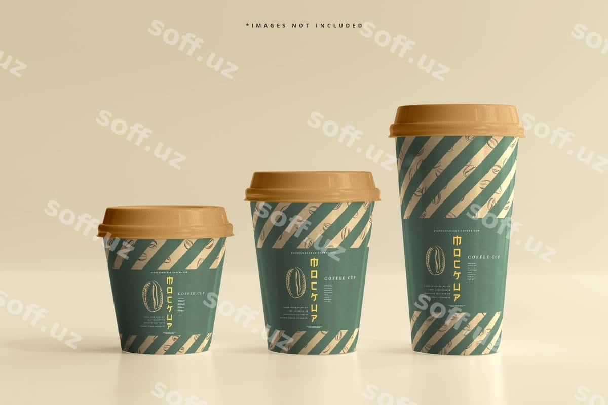 Biodegradatsion qog'oz stakancha namunasi | Biodegradable paper cup mockup 1