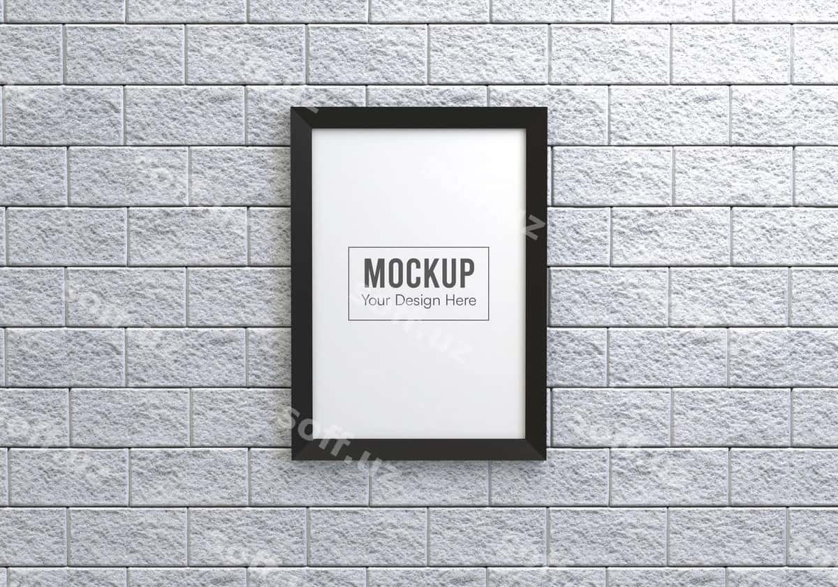 Qora ramka namuna old tomondan ko'rinish | Black frame mockup front view 1