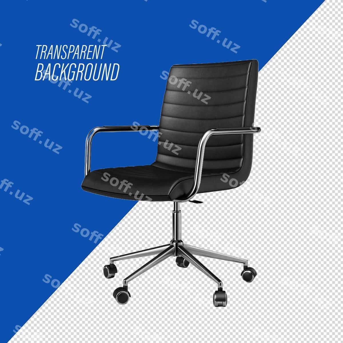 Qora ofis stul shaffof | Black office chair transparent 1