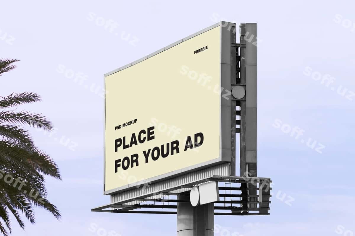 Bo'sh reklama doskasi namunasi | Blank billboard mockup 1