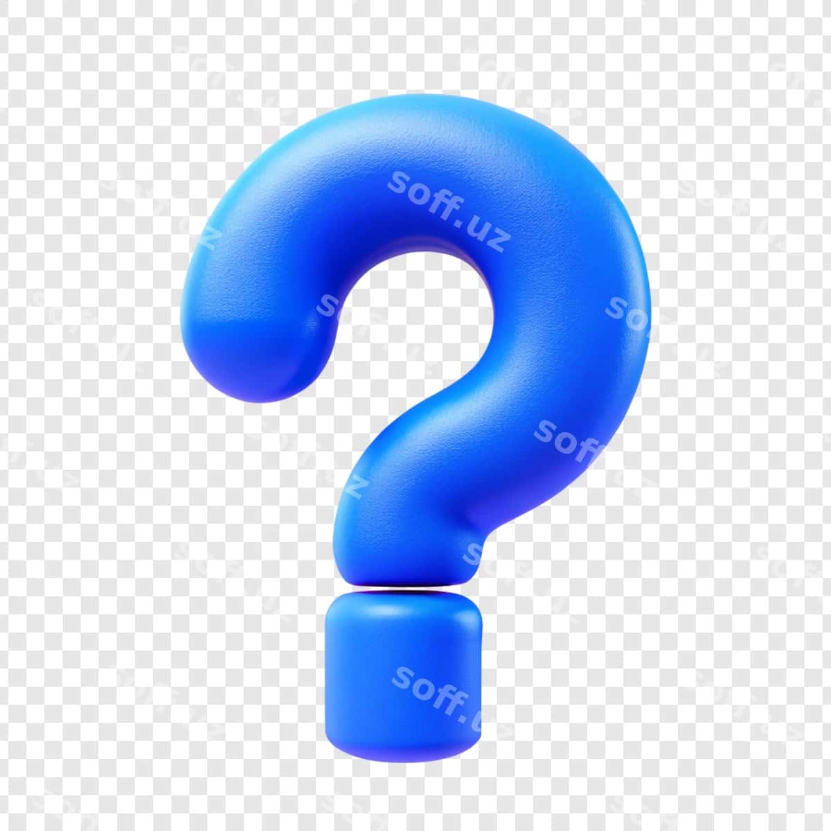 Ko'k uch o'lchovli savol belgisi | Blue 3d question mark 1