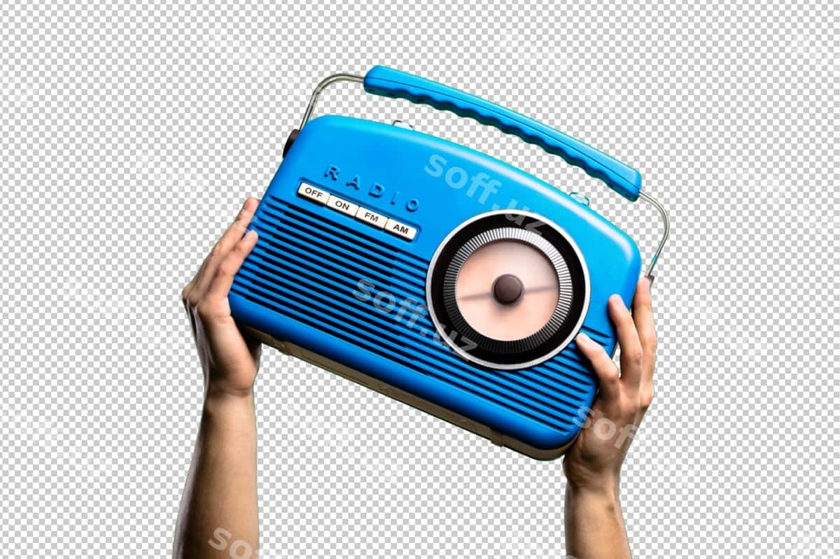 Ko'k vintage radio ajraltirilgan | Blue vintage radio isolated 1