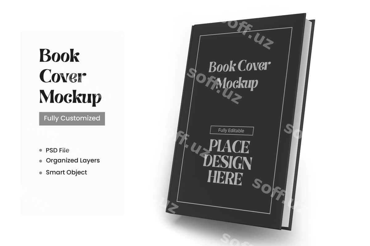 Kitob varaqi namuna dizayni | Book cover mockup design 1