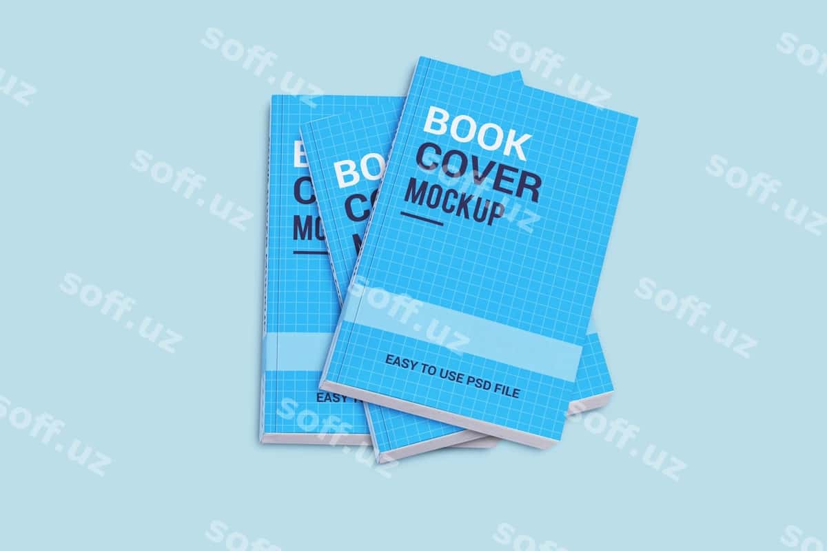 Kitob muqovasi maketi shabloni | Book cover mockup template 1