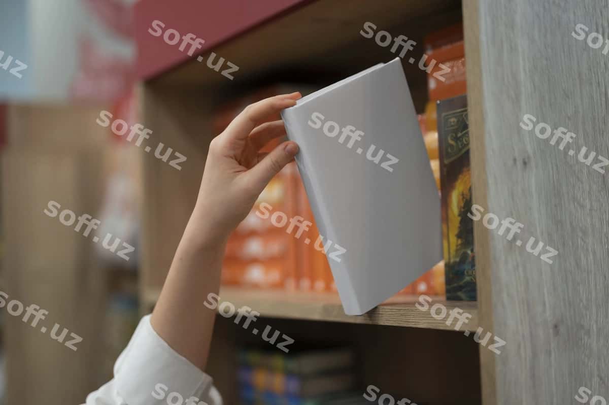 Kitob kutubxonasi mockup dizayni | Book library mockup design 1
