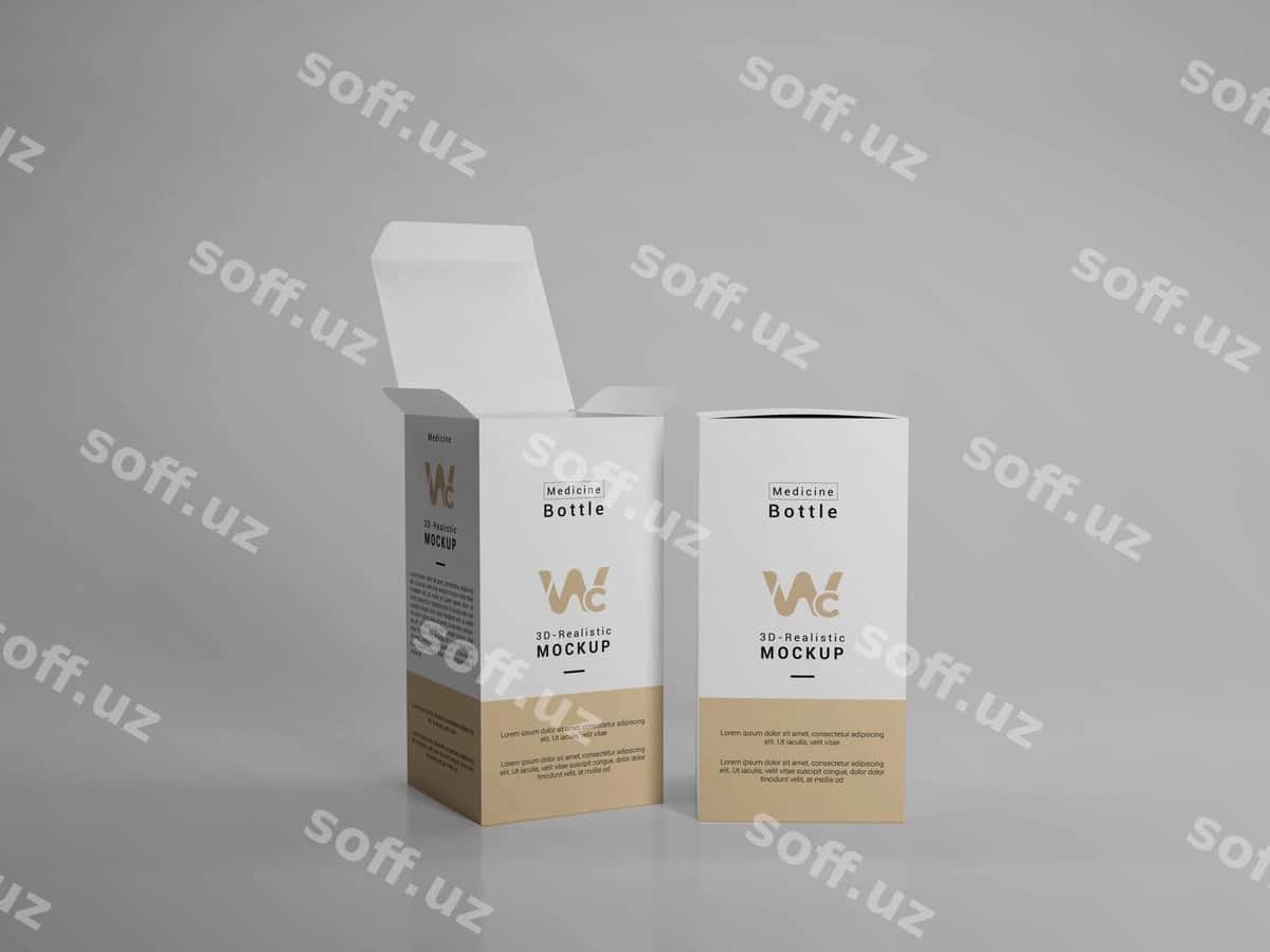 Quticha qadoqlash namunasi | Box packaging mockup 1