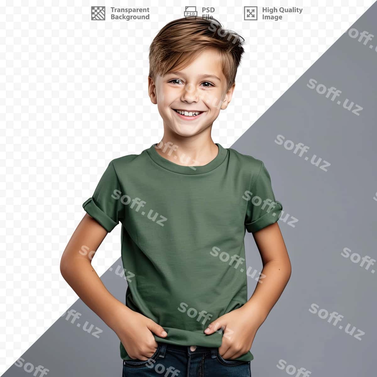 O'g'il yashil ko'ylak ki so'z it aytadi kiygan | Boy with green shirt that says word it 1