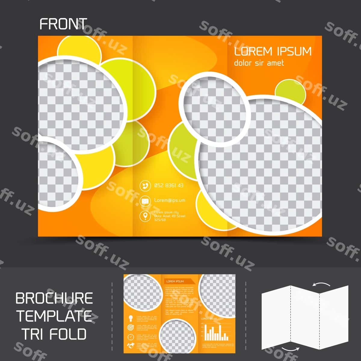 Brosyer shabloni uch qatlamda | Brochure template tri fold 1