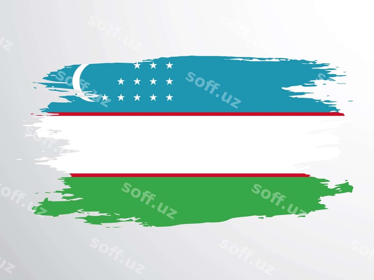 Brush vektor bayroq O'zbekiston | Brush vector flag uzbekistan 1